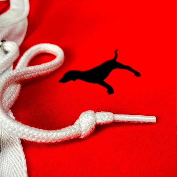 Victoria's Secret PINK (RARE) Red & Black Campus Lace-Up Long Sleeve Tee Large - Picture 3 of 5